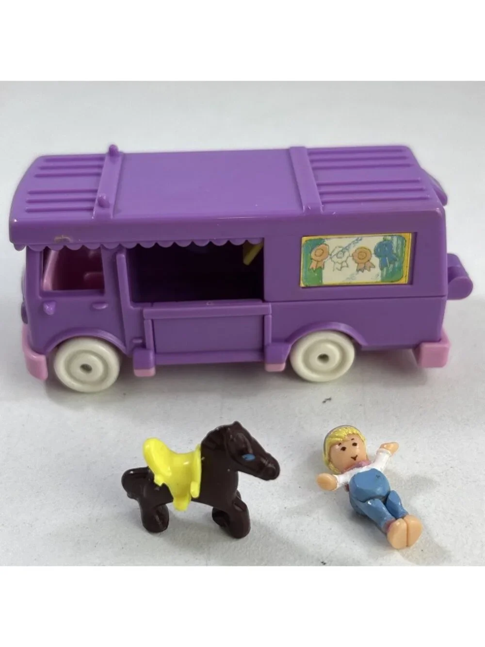 1994 Bluebird Polly Pocket Stable On The Go Horse RV 1 doll 1 horse with saddle